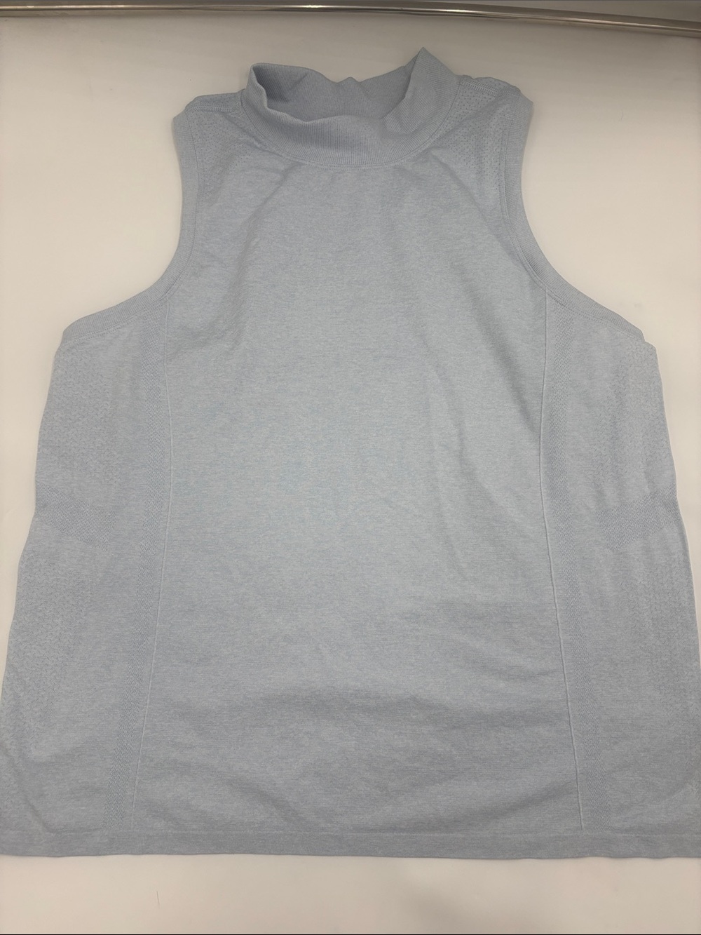 CALIA Seamless Sleeveless Mock Neck Tank Top in Light Blue